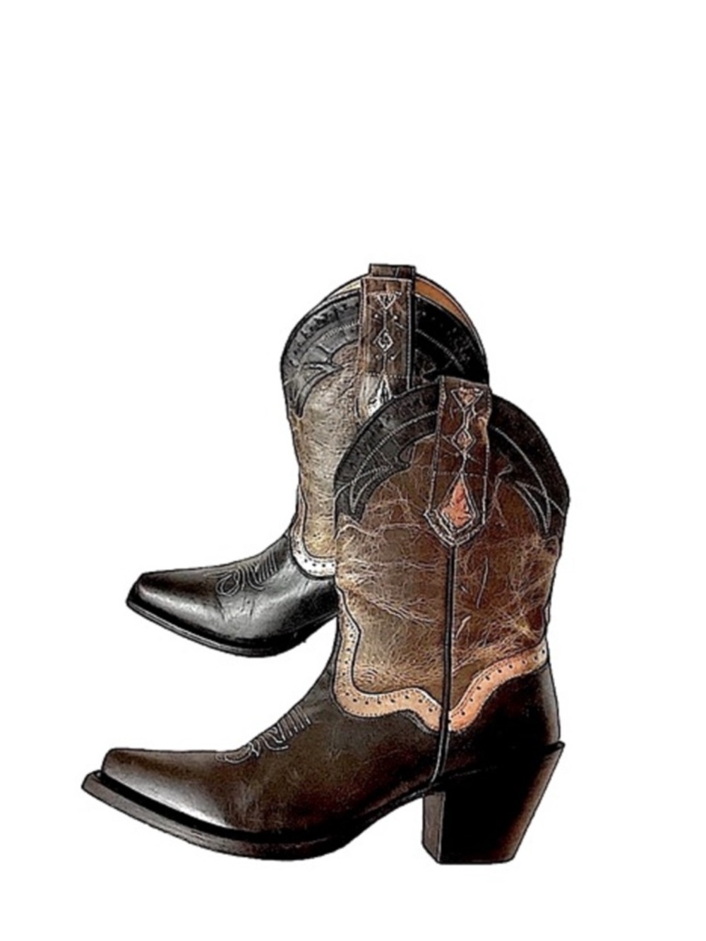 Sterling River Handmade in Mexico Leather Cowboy Cowgirl Boots Size 7.5